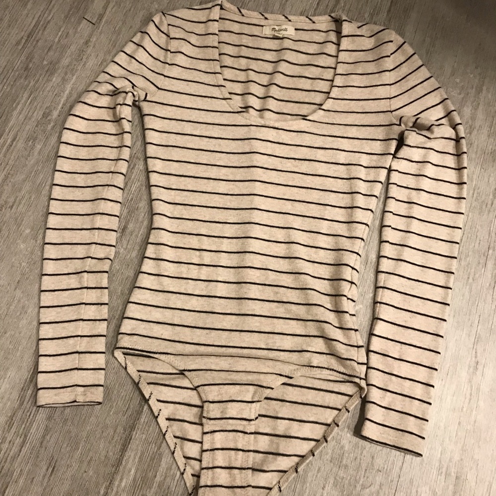 Madewell Striped long sleeve snap onesie, XS